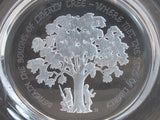 large Liberty tree glass tray etched