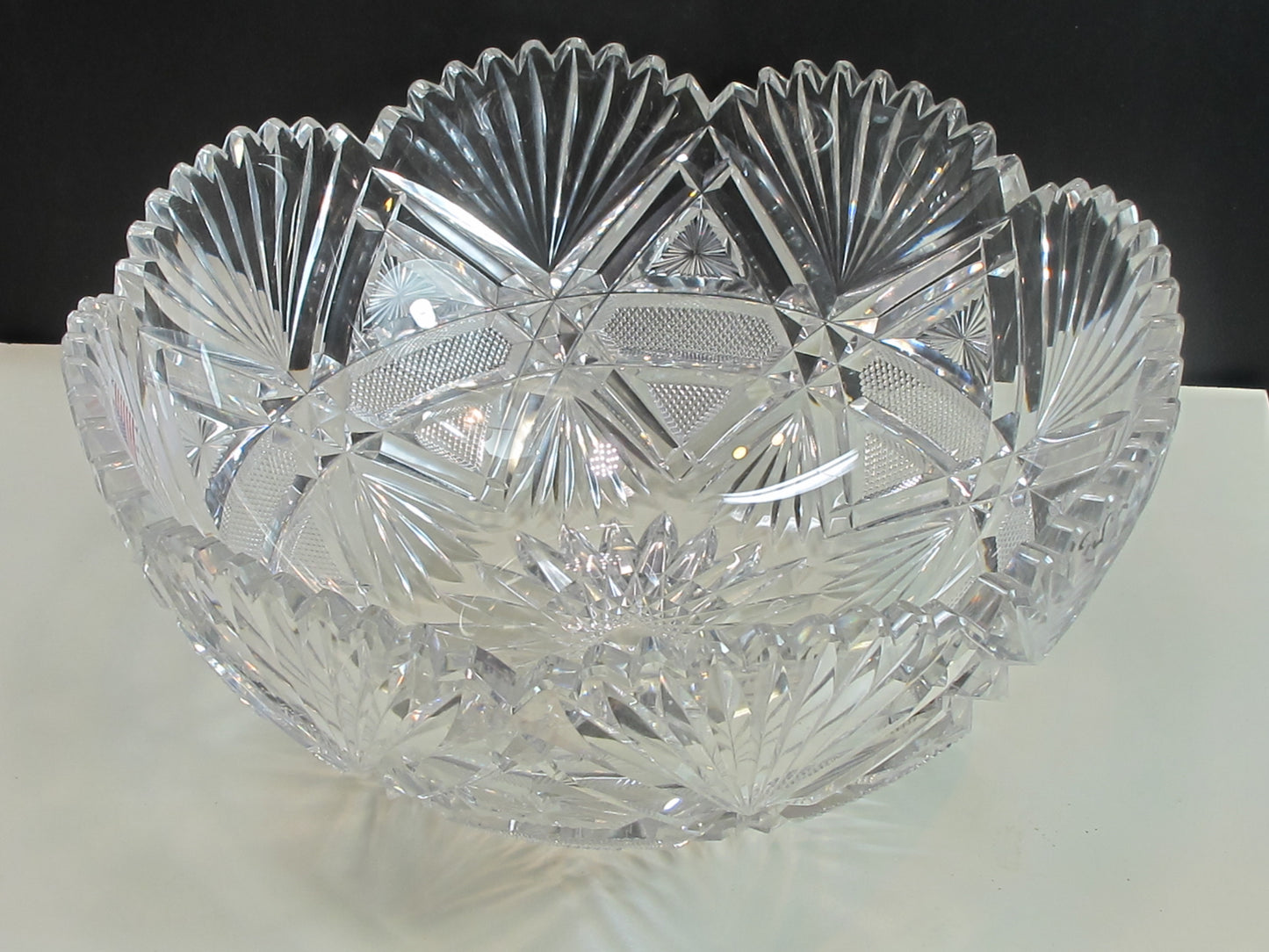 ABP cut glass bowl hand polished American brilliant for