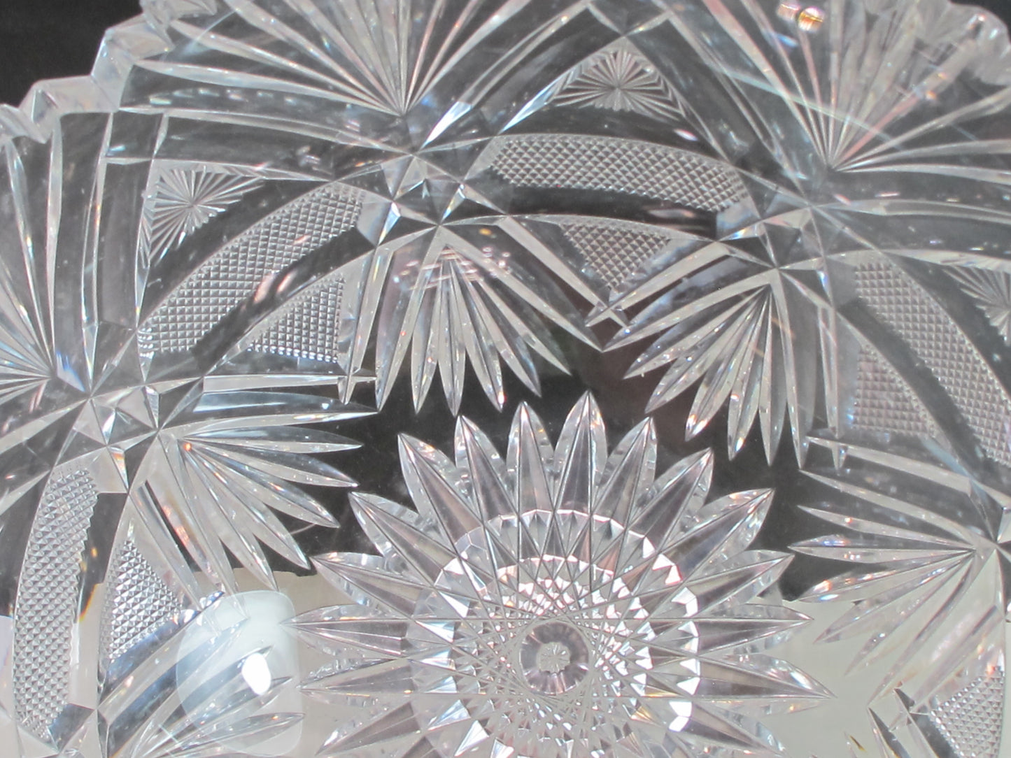 ABP cut glass bowl hand polished American brilliant for
