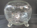 Cut glass 3 legged rose bowl sale