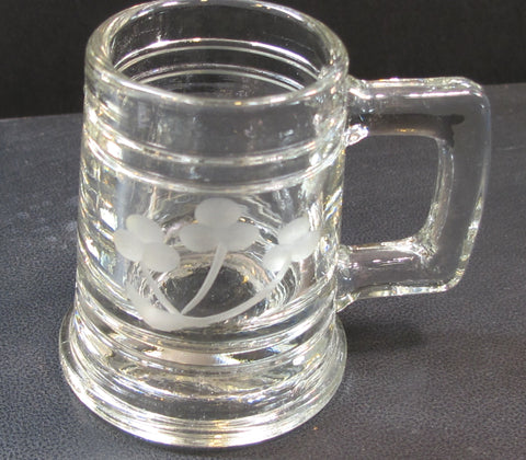 Hand Cut Shamrock shot glass mini tankard