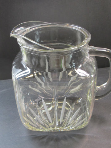 Glass pitcher 36 oz with frosted cuts