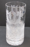 Hand Cut Crystal thistle hi-ball Signed O'Rourke