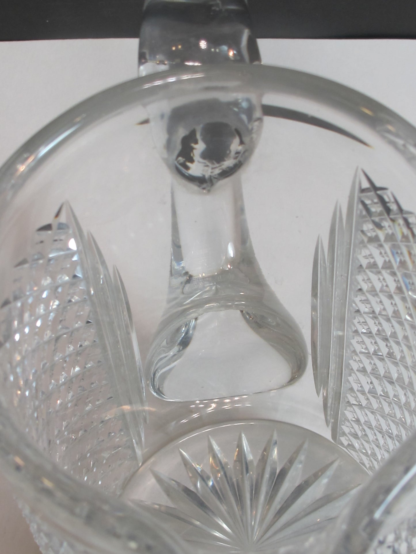American Brilliant Period Cut Glass Pitcher strawberry diamond  Antique
