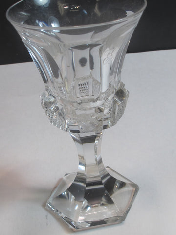 Cut glass wine stemware Hand cut Super piece