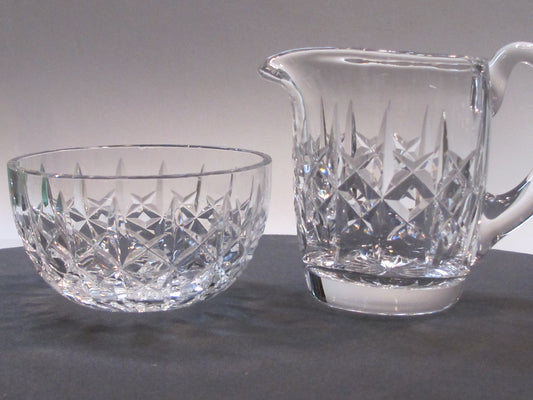 Signed Waterford crystal sugar and creamer