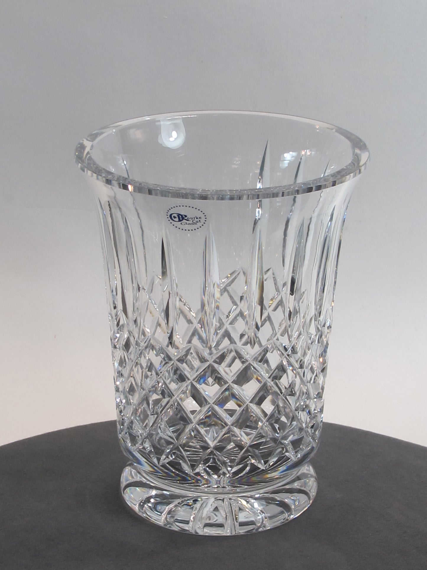 Hand Cut 24% lead crystal vase with space for etching  Award