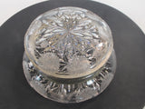 ABP Crystal Cut Glass covered dresser box Butterfly