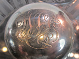 Signed Hawkes Millicent dresser dish with sterling knob lid hand Cut mouth blown glass