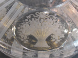 Signed Hawkes Millicent dresser dish with sterling knob lid hand Cut mouth blown glass