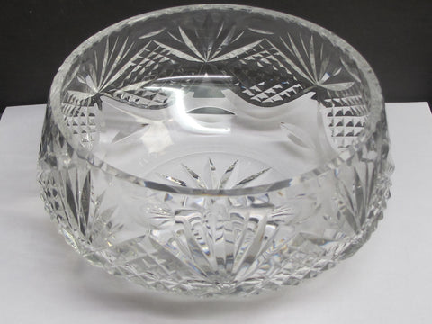 Signed Hand Cut Glass  bowl English blown blank Stuart ?