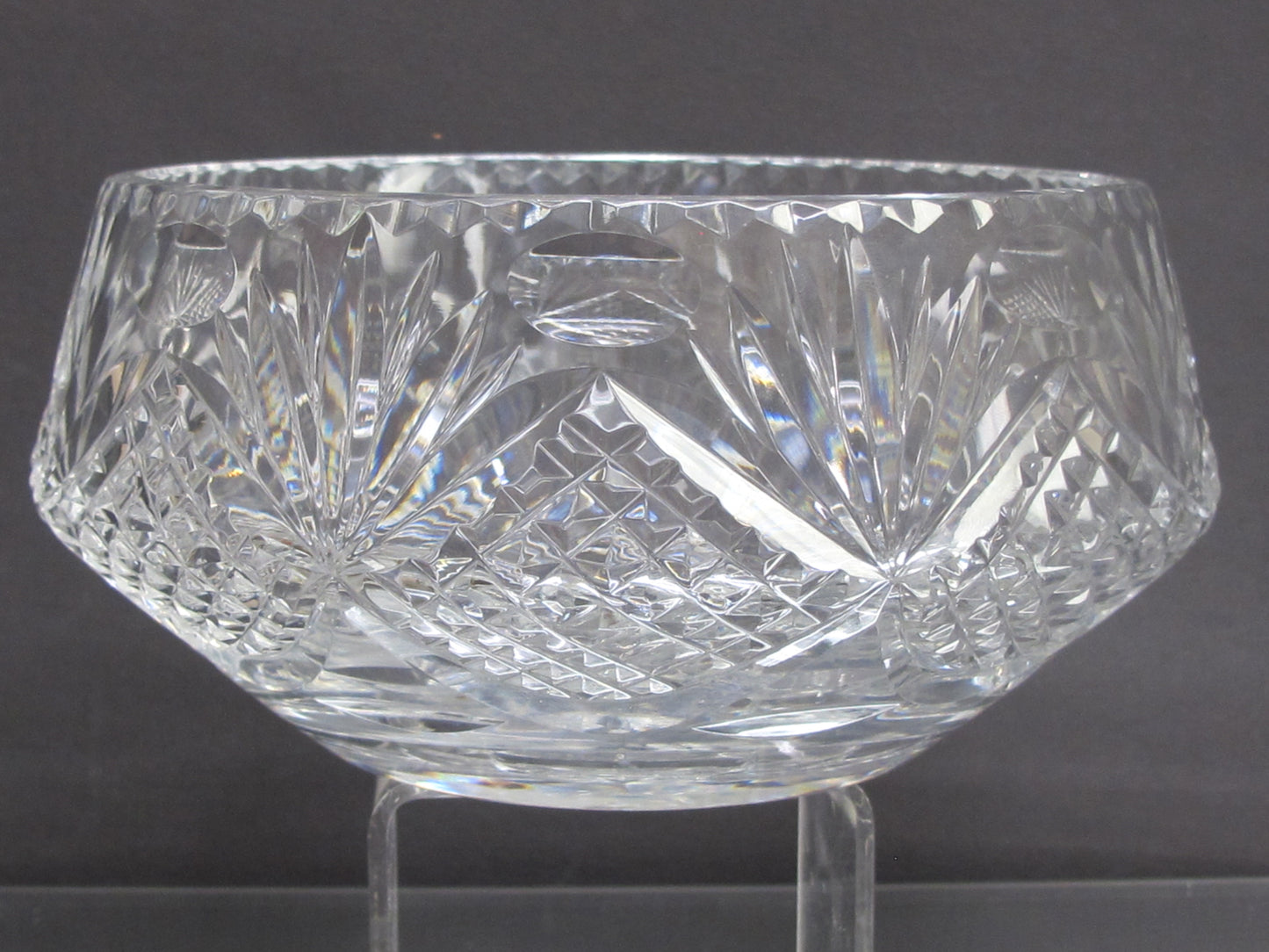 Signed Hand Cut Glass bowl English blown blank Stuart ? – O'Rourke ...