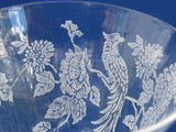 Morgantown glass 811 etched peacock goblet Made in USA