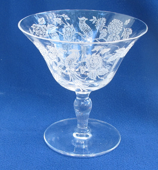 Morgantown glass 811 etched peacock sherbet Made in USA