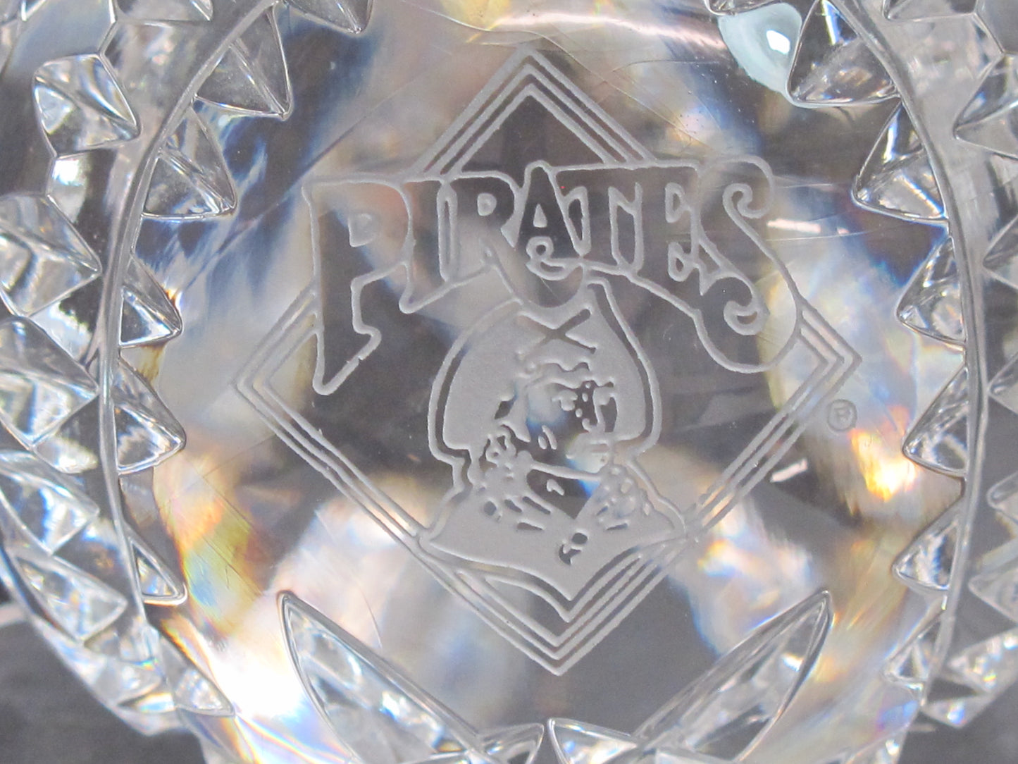 Signed Waterford crystal Pittsburgh Pirates baseball paperweight