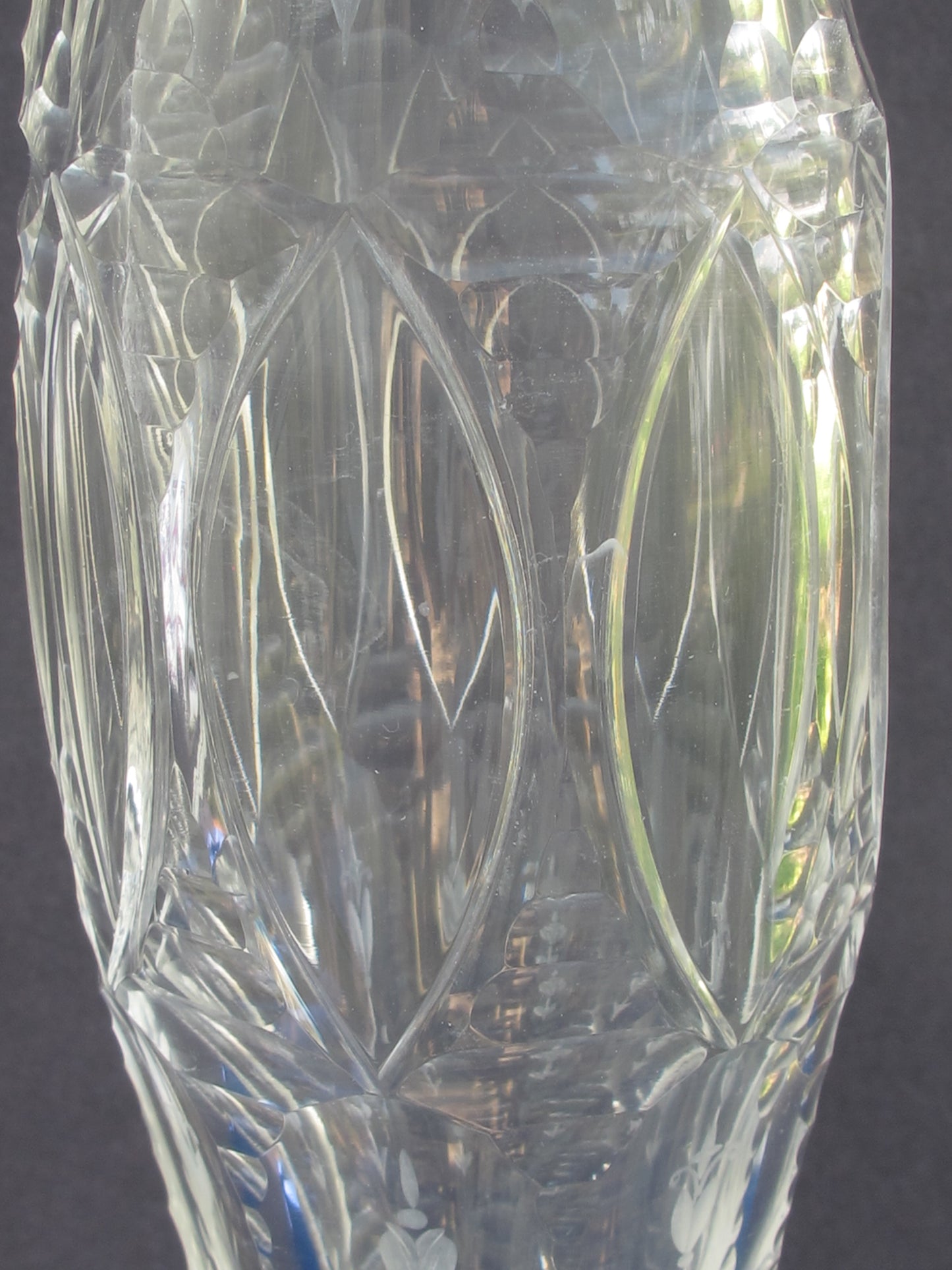 Early Cut glass vase antique 13.75"