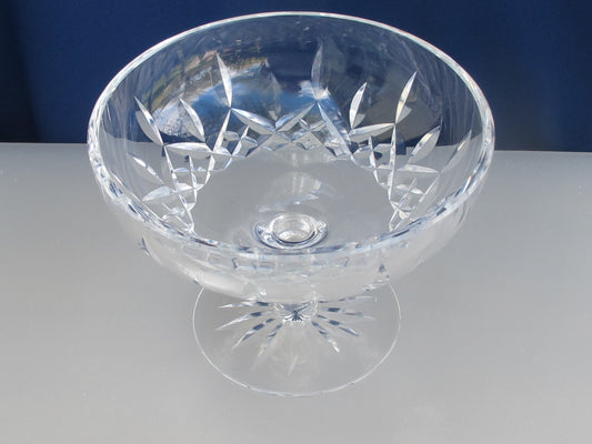 Signed Waterford Hand Cut glass compote Lismore Irish Crystal