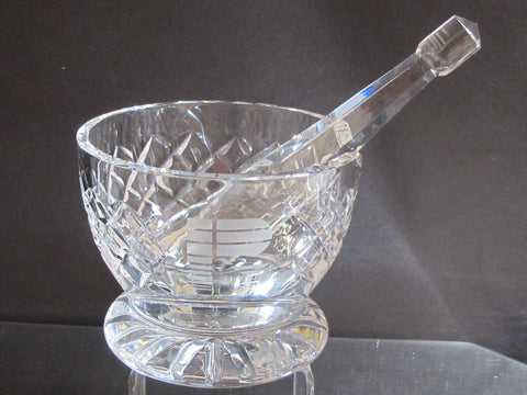 Cut glass Pedestal and Mortar signed Cavan crystal Ireland