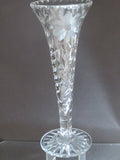 Cut glass trumpet vase antique 12"