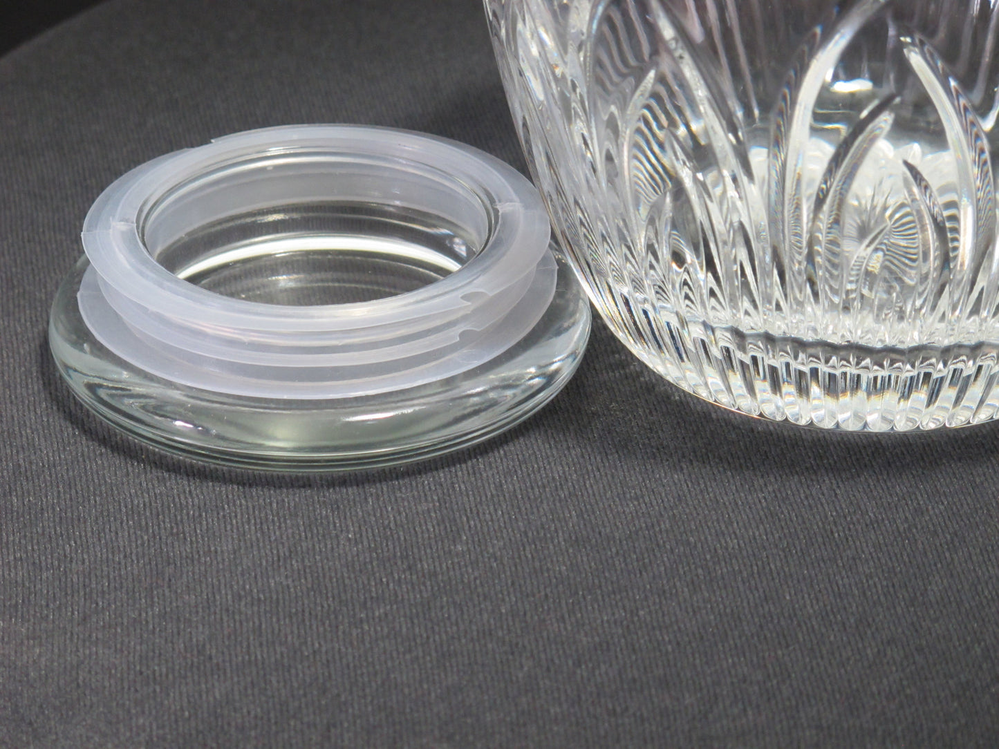 Cut Glass Saratoga candy jar  Lenox USA , bowl /vase /candle - O'Rourke crystal awards & gifts abp cut glass