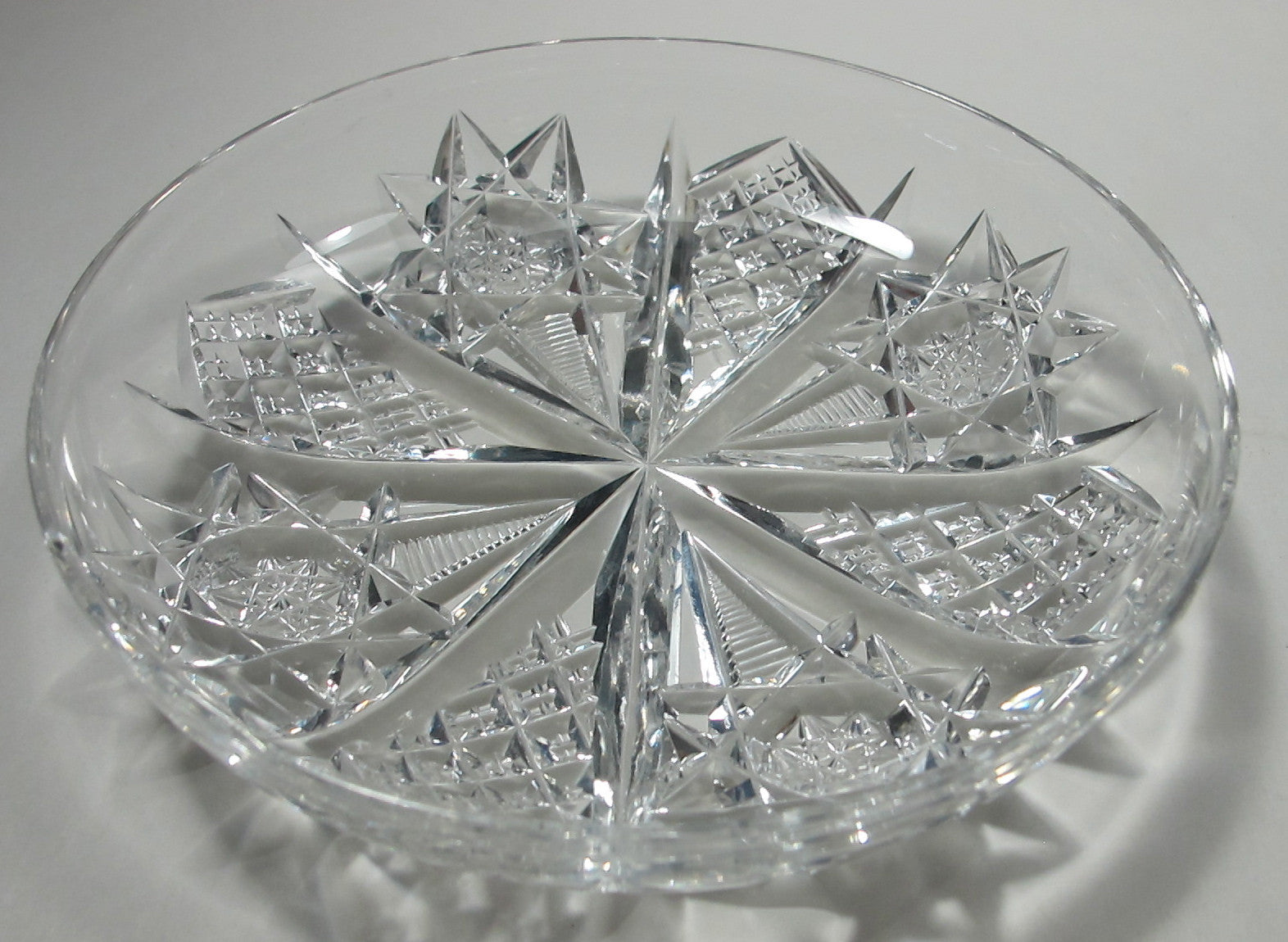 Signed Hawkes Antique Cut Glass dish American Brilliant period, ABP - O'Rourke crystal awards & gifts abp cut glass