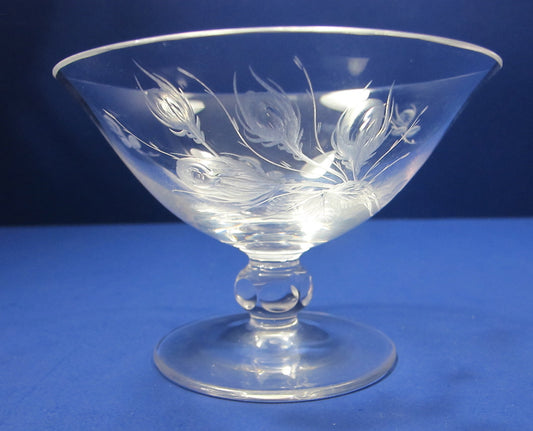 Sherbet Rosenthal  glass Rose Moss signed hand cut - O'Rourke crystal awards & gifts abp cut glass