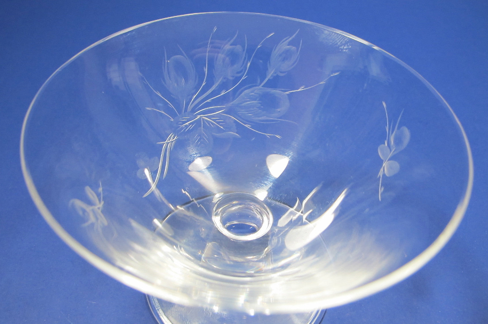 Sherbet Rosenthal  glass Rose Moss signed hand cut - O'Rourke crystal awards & gifts abp cut glass