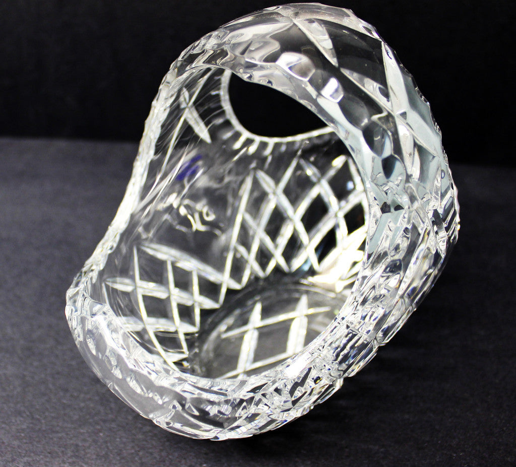 Crystal Large Hand Cut Flower Basket - O'Rourke crystal awards & gifts abp cut glass