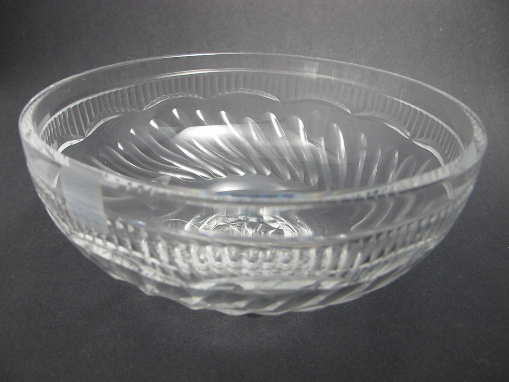 Hand Cut glass bowl hockey crystal signed - O'Rourke crystal awards & gifts abp cut glass
