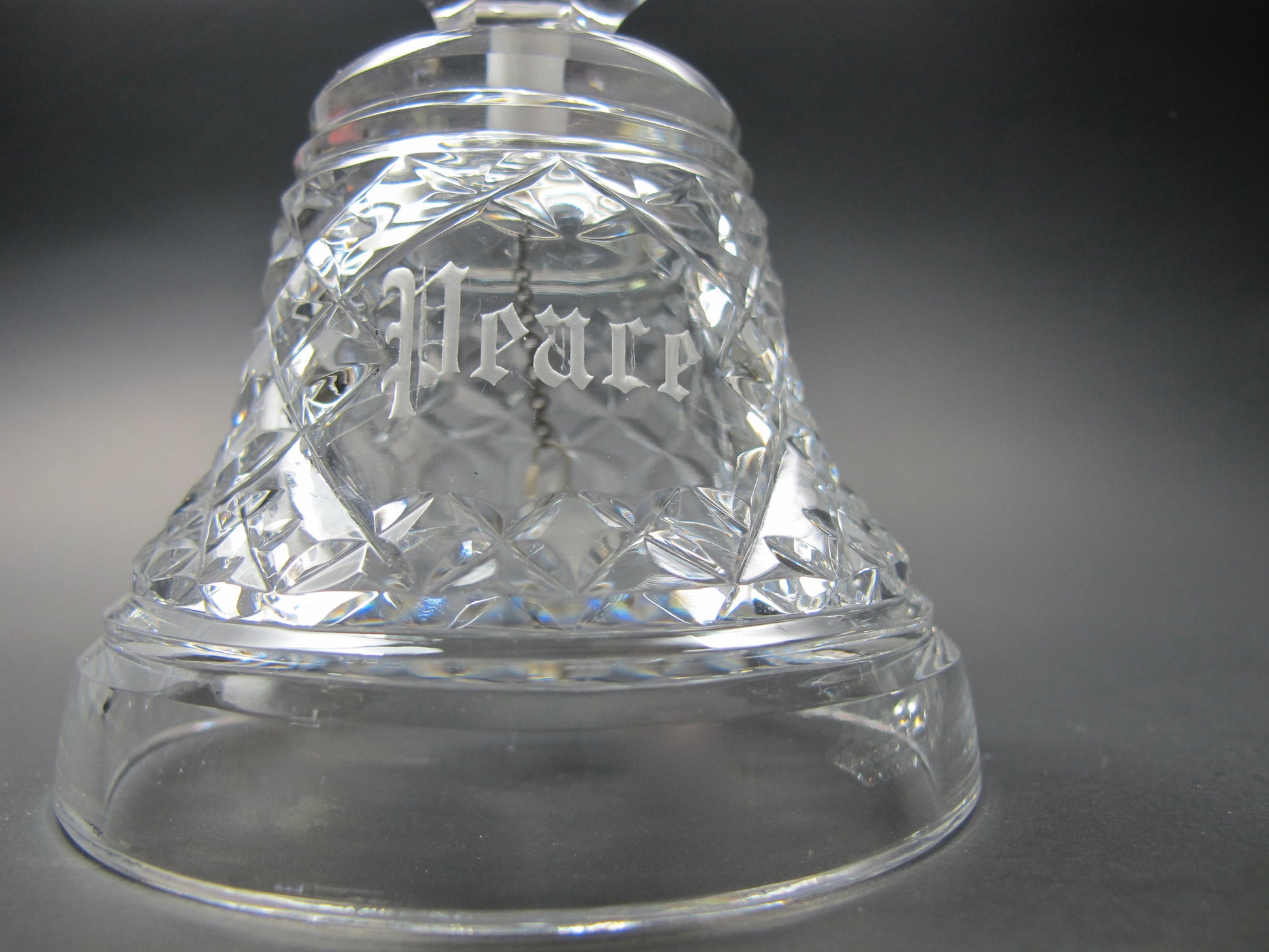 Signed Waterford Hand Cut glass PEACE BELL - O'Rourke crystal awards & gifts abp cut glass