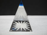 Hand Cut Sapphire Pyramid Star Award - O'Rourke crystal awards & gifts abp cut glass