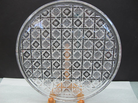 Hand Cut glass plate crystal signed - O'Rourke crystal awards & gifts abp cut glass