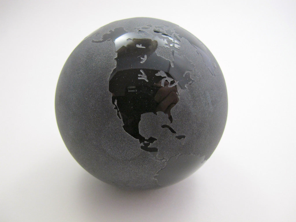 Molten World Globe Paperweight - O'Rourke crystal awards & gifts abp cut glass