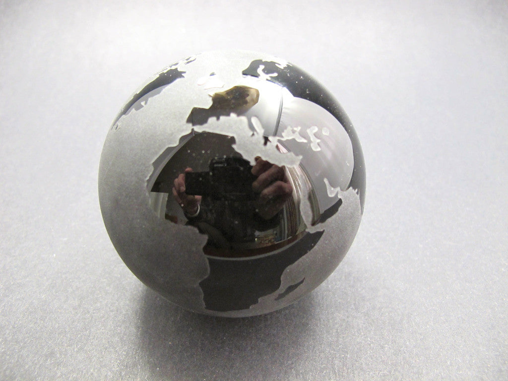 Molten World Globe Paperweight - O'Rourke crystal awards & gifts abp cut glass