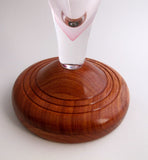 Unique glass vase on wooden stand - O'Rourke crystal awards & gifts abp cut glass