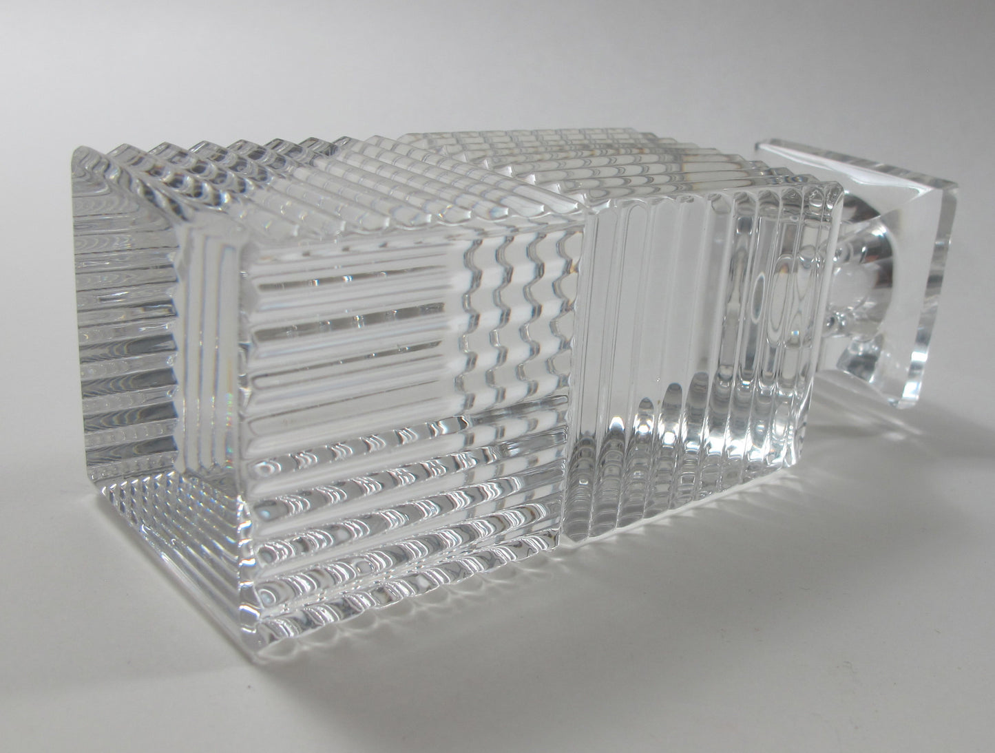 Signed Val st lambert candle holder CRYSTAL 5.375" - O'Rourke crystal awards & gifts abp cut glass