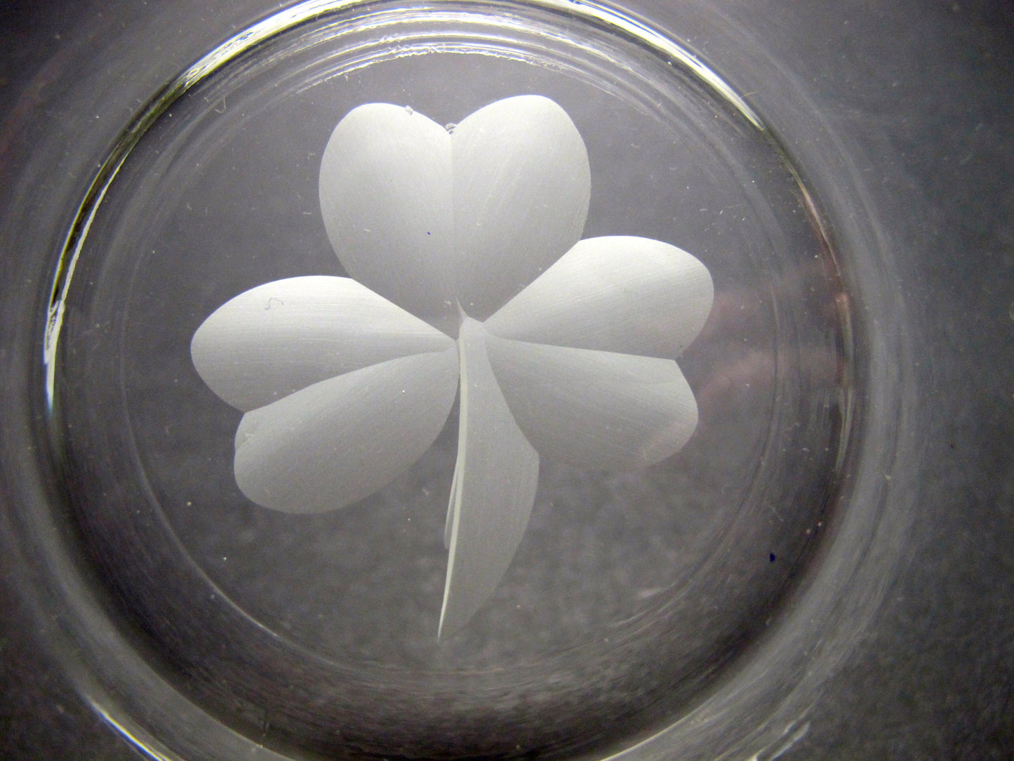 Hand cut glass celtic and shamrock sm. bowl - O'Rourke crystal awards & gifts abp cut glass