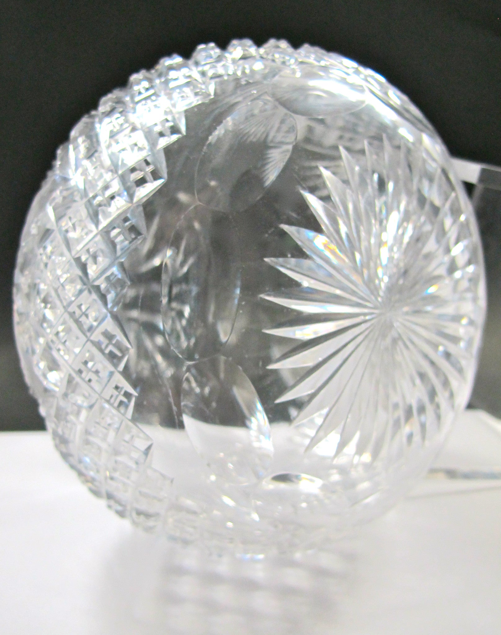 ABP cut glass carafe strawberry diamond fan American brilliant - O'Rourke crystal awards & gifts abp cut glass