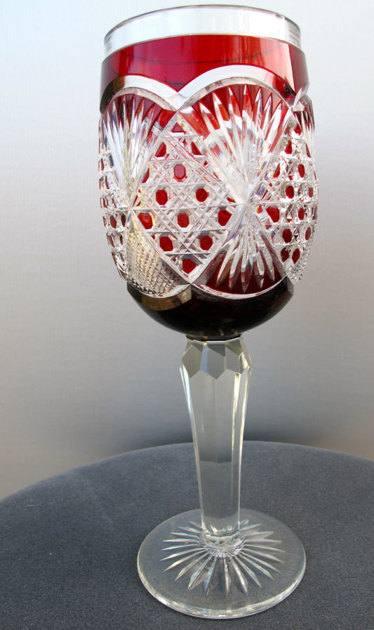 Ruby to clear cut glass chalice - O'Rourke crystal awards & gifts abp cut glass