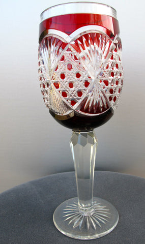 Ruby to clear cut glass chalice - O'Rourke crystal awards & gifts abp cut glass