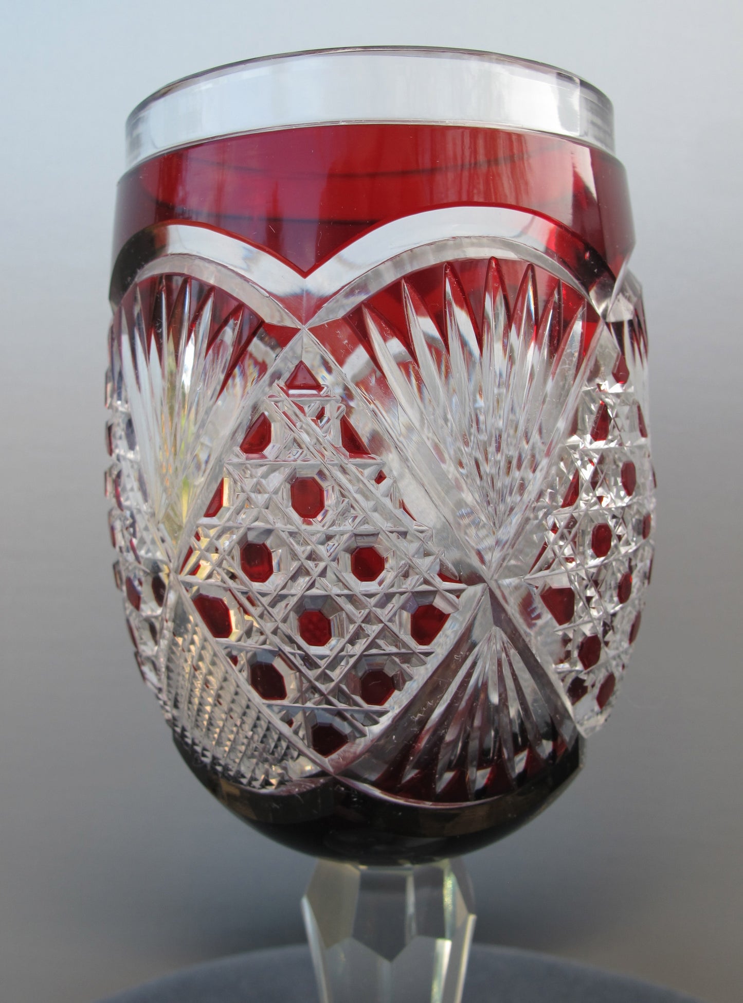 Ruby to clear cut glass chalice - O'Rourke crystal awards & gifts abp cut glass