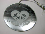 Our First Christmas Together 2019 ornament mirror sun catcher - O'Rourke crystal awards & gifts abp cut glass