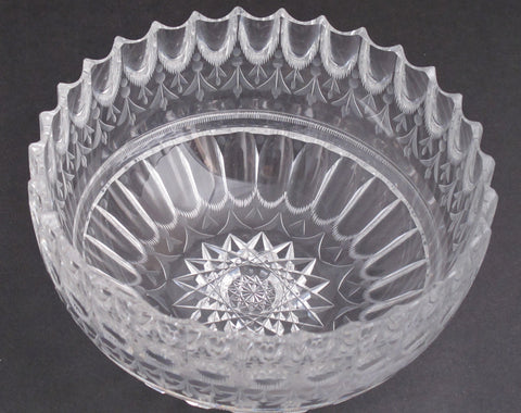 Unique American Brilliant Period Cut Glass ABP Antique 8" bowl - O'Rourke crystal awards & gifts abp cut glass