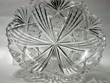 Signed Libbey new  brilliant American Period Cut Glass low bowl Antique crystal hobstar - O'Rourke crystal awards & gifts abp cut glass