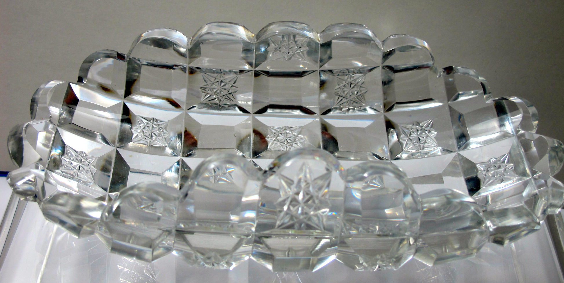 Hand Cut glass lay down spooner Antique ABP - O'Rourke crystal awards & gifts abp cut glass