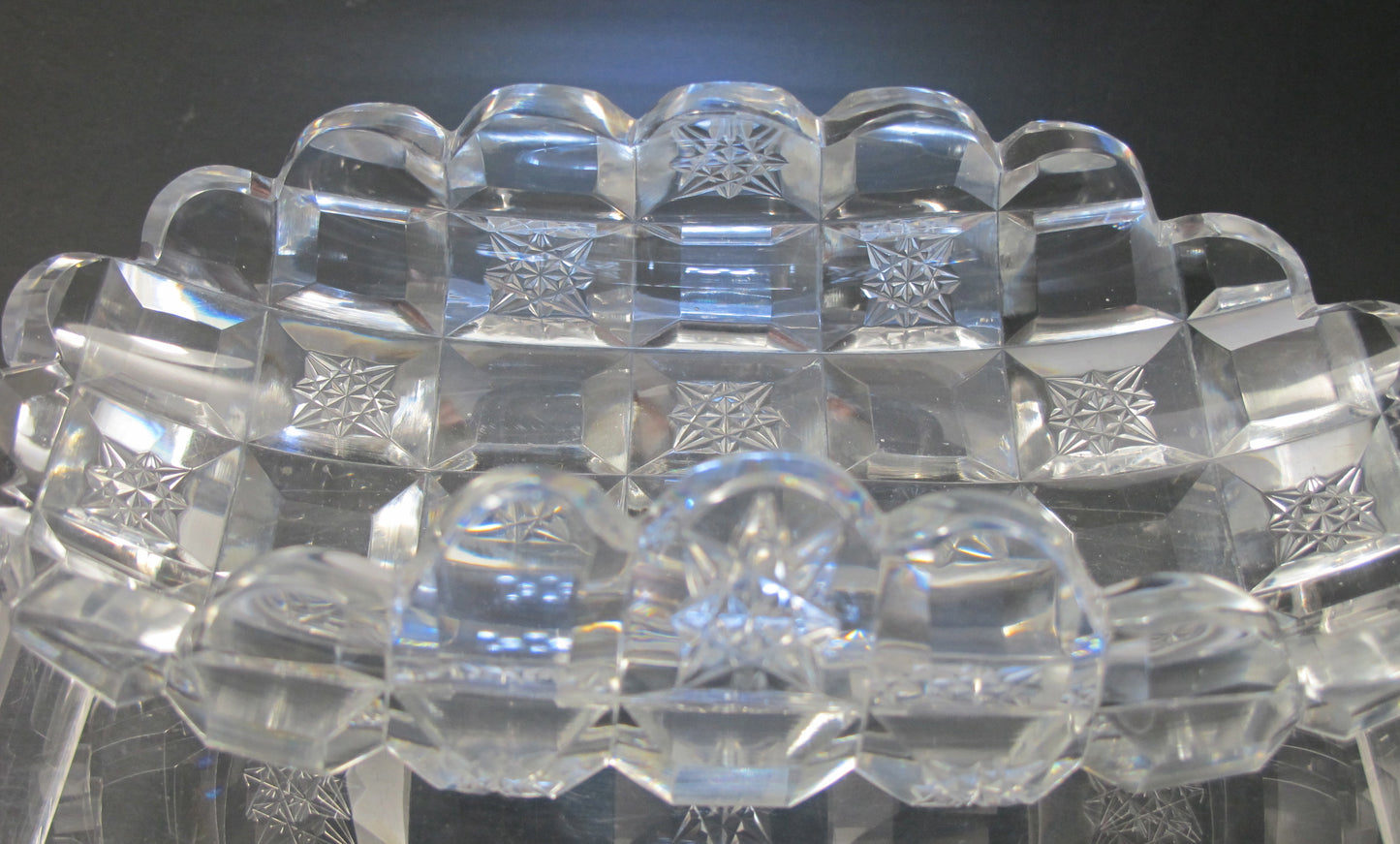 Hand Cut glass lay down spooner Antique ABP - O'Rourke crystal awards & gifts abp cut glass