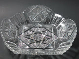 ABP cut glass square base bowl American brilliant period 1886 -1915 - O'Rourke crystal awards & gifts abp cut glass