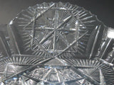 ABP cut glass square base bowl American brilliant period 1886 -1915 - O'Rourke crystal awards & gifts abp cut glass