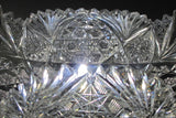 ABP American Brilliant Period Cut Glass crimped tray Antique - O'Rourke crystal awards & gifts abp cut glass
