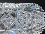 ABP American Brilliant Period Cut Glass crimped tray Antique - O'Rourke crystal awards & gifts abp cut glass